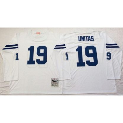Mitchell And Ness Indianapolis Colts #19 Johnny Unitas White Throwback Stitched NFL Jersey
