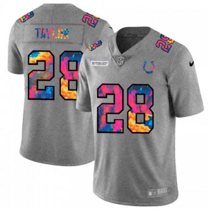 Indianapolis Indianapolis Colts #28 Jonathan Taylor Men's Nike Multi-Color 2020 NFL Crucial Catch NFL Jersey Greyheather
