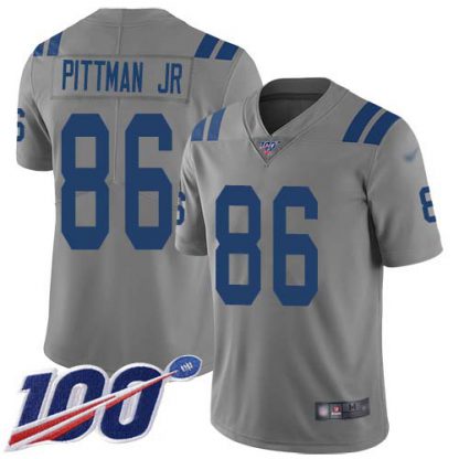 Nike Indianapolis Colts #86 Michael Pittman Jr. Gray Men's Stitched NFL Limited Inverted Legend 100th Season Jersey