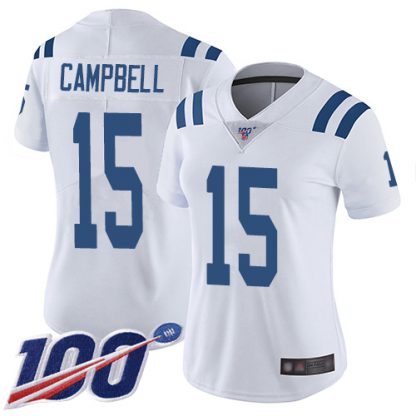 Nike Indianapolis Colts #15 Parris Campbell White Women's Stitched NFL 100th Season Vapor Limited Jersey