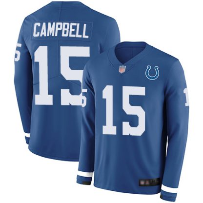 Nike Indianapolis Colts #15 Parris Campbell Royal Blue Team Color Men's Stitched NFL Limited Therma Long Sleeve Jersey