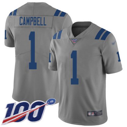 Nike Indianapolis Colts #1 Parris Campbell Gray Men's Stitched NFL Limited Inverted Legend 100th Season Jersey