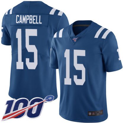 Nike Indianapolis Colts #15 Parris Campbell Royal Blue Team Color Men's Stitched NFL 100th Season Vapor Limited Jersey