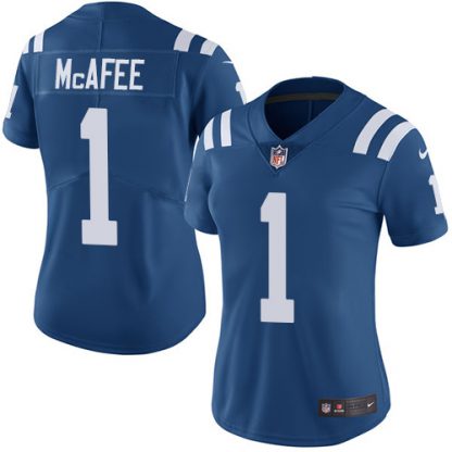 Nike Indianapolis Colts #1 Pat McAfee Royal Blue Team Color Women's Stitched NFL Vapor Untouchable Limited Jersey