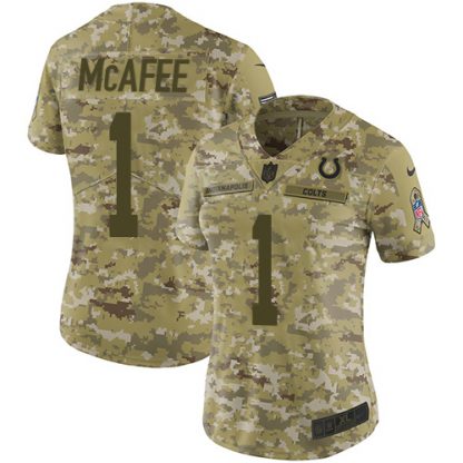 Nike Indianapolis Colts #1 Pat McAfee Camo Women's Stitched NFL Limited 2018 Salute to Service Jersey