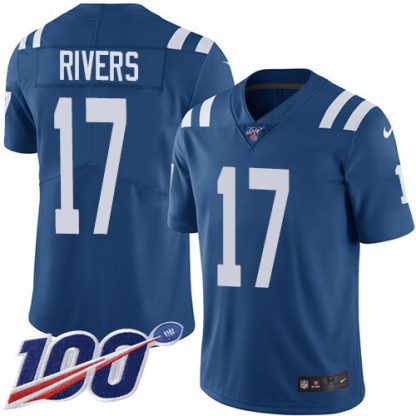 Nike Indianapolis Colts #17 Philip Rivers Royal Blue Team Color Youth Stitched NFL 100th Season Vapor Untouchable Limited Jersey