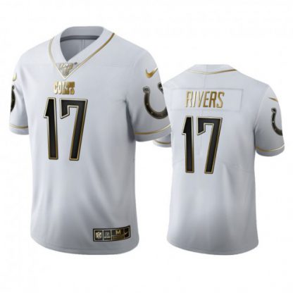 Indianapolis Indianapolis Colts #17 Philip Rivers Men's Nike White Golden Edition Vapor Limited NFL 100 Jersey