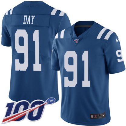 Nike Indianapolis Colts #91 Sheldon Day Royal Blue Youth Stitched NFL Limited Rush 100th Season Jersey