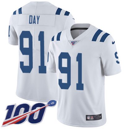 Nike Indianapolis Colts #91 Sheldon Day White Men's Stitched NFL 100th Season Vapor Untouchable Limited Jersey