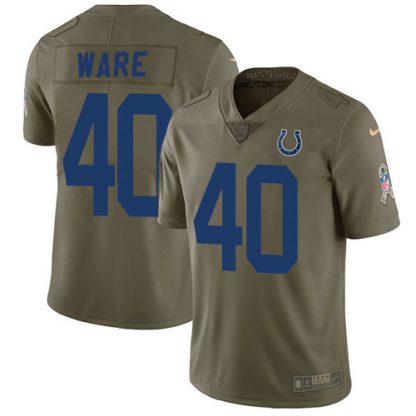 Nike Indianapolis Colts #40 Spencer Ware Olive Men's Stitched NFL Limited 2017 Salute to Service Jersey