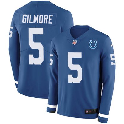 Nike Indianapolis Colts #5 Stephon Gilmore Royal Blue Team Color Men's Stitched NFL Limited Therma Long Sleeve Jersey
