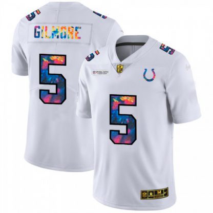 Indianapolis Indianapolis Colts #5 Stephon Gilmore Men's White Nike Multi-Color 2020 NFL Crucial Catch Limited NFL Jersey