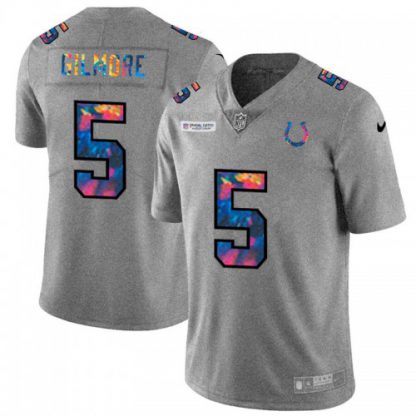 Indianapolis Indianapolis Colts #5 Stephon Gilmore Men's Nike Multi-Color 2020 NFL Crucial Catch NFL Jersey Greyheather