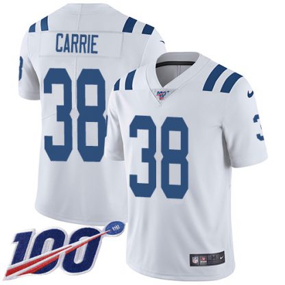 Nike Indianapolis Colts #38 T.J. Carrie White Youth Stitched NFL 100th Season Vapor Untouchable Limited Jersey