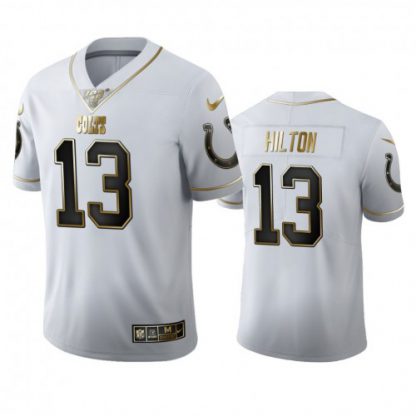 Indianapolis Indianapolis Colts #13 T.Y. Hilton Men's Nike White Golden Edition Vapor Limited NFL 100 Jersey