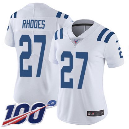 Nike Indianapolis Colts #27 Xavier Rhodes White Women's Stitched NFL 100th Season Vapor Untouchable Limited Jersey