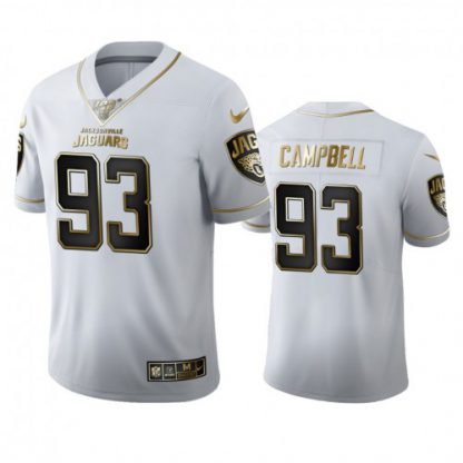 Jacksonville Jacksonville Jaguars #93 Calais Campbell Men's Nike White Golden Edition Vapor Limited NFL 100 Jersey