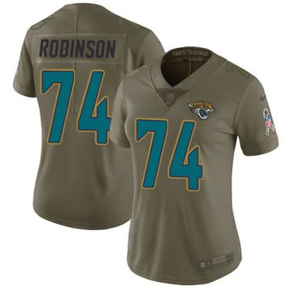 Nike Jacksonville Jaguars #74 Cam Robinson Olive Women's Stitched NFL Limited 2017 Salute To Service Jersey