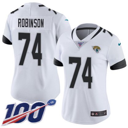 Nike Jacksonville Jaguars #74 Cam Robinson White Women's Stitched NFL 100th Season Vapor Untouchable Limited Jersey