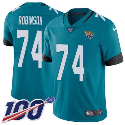 Nike Jacksonville Jaguars #74 Cam Robinson Teal Green Alternate Men's Stitched NFL 100th Season Vapor Limited Jersey
