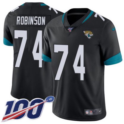 Nike Jacksonville Jaguars #74 Cam Robinson Black Team Color Men's Stitched NFL 100th Season Vapor Limited Jersey