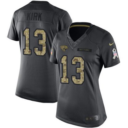 Nike Jacksonville Jaguars #13 Christian Kirk Black Women's Stitched NFL Limited 2016 Salute to Service Jersey