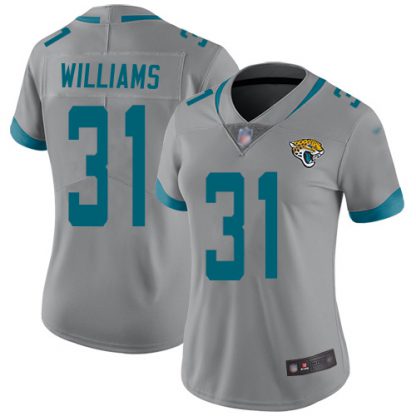 Nike Jacksonville Jaguars #31 Darious Williams Silver Women's Stitched NFL Limited Inverted Legend Jersey