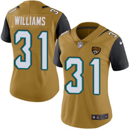 Nike Jacksonville Jaguars #31 Darious Williams Gold Women's Stitched NFL Limited Rush Jersey