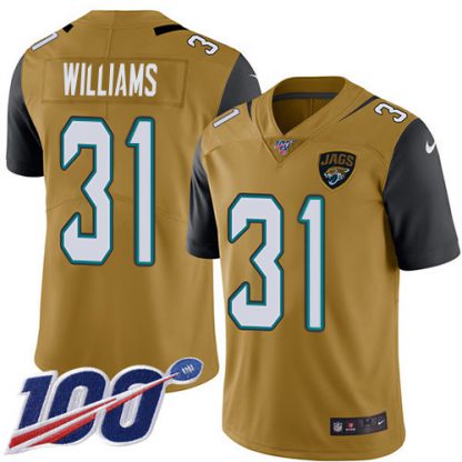 Nike Jacksonville Jaguars #31 Darious Williams Gold Youth Stitched NFL Limited Rush 100th Season Jersey