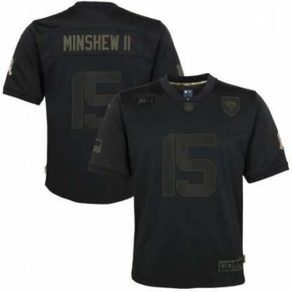 Jacksonville Jacksonville Jaguars #15 Gardner Minshew II Nike Youth 2020 Salute to Service Game Jersey Black