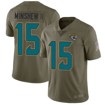 Nike Jacksonville Jaguars #15 Gardner Minshew II Olive Youth Stitched NFL Limited 2017 Salute to Service Jersey