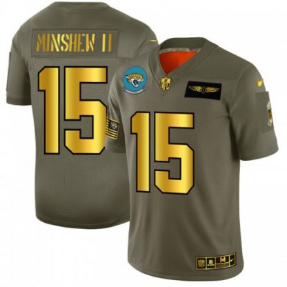 Jacksonville Jacksonville Jaguars #15 Gardner Minshew II NFL Men's Nike Olive Gold 2019 Salute to Service Limited Jersey
