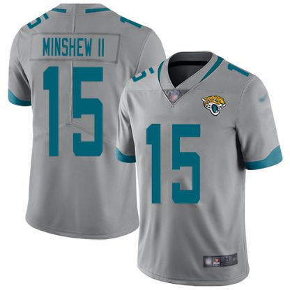 Nike Jacksonville Jaguars #15 Gardner Minshew II Silver Men's Stitched NFL Limited Inverted Legend Jersey