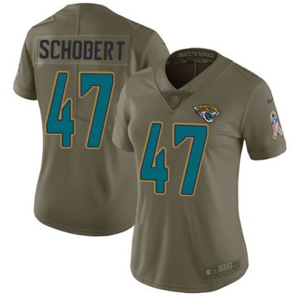 Nike Jacksonville Jaguars #47 Joe Schobert Olive Women's Stitched NFL Limited 2017 Salute To Service Jersey