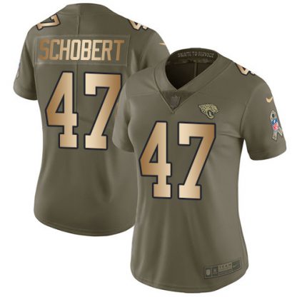 Nike Jacksonville Jaguars #47 Joe Schobert Olive/Gold Women's Stitched NFL Limited 2017 Salute To Service Jersey