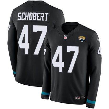 Nike Jacksonville Jaguars #47 Joe Schobert Black Team Color Youth Stitched NFL Limited Therma Long Sleeve Jersey