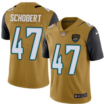 Nike Jacksonville Jaguars #47 Joe Schobert Gold Men's Stitched NFL Limited Rush Jersey
