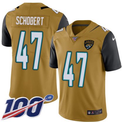 Nike Jacksonville Jaguars #47 Joe Schobert Gold Men's Stitched NFL Limited Rush 100th Season Jersey