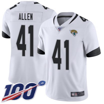 Nike Jacksonville Jaguars #41 Josh Allen White Men's Stitched NFL 100th Season Vapor Limited Jersey