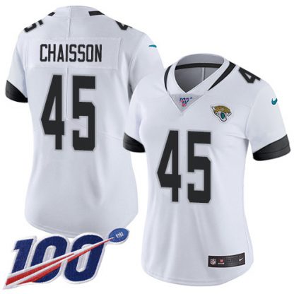 Nike Jacksonville Jaguars #45 K'Lavon Chaisson White Women's Stitched NFL 100th Season Vapor Untouchable Limited Jersey