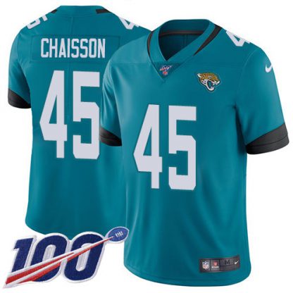 Nike Jacksonville Jaguars #45 K'Lavon Chaisson Teal Green Alternate Youth Stitched NFL 100th Season Vapor Untouchable Limited Jersey