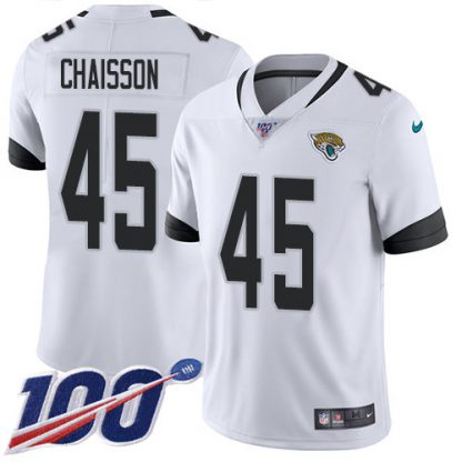 Nike Jacksonville Jaguars #45 K'Lavon Chaisson White Men's Stitched NFL 100th Season Vapor Untouchable Limited Jersey