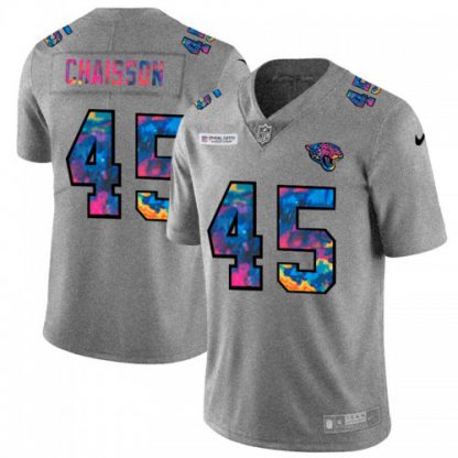 Jacksonville Jacksonville Jaguars #45 K'Lavon Chaisson Men's Nike Multi-Color 2020 NFL Crucial Catch NFL Jersey Greyheather