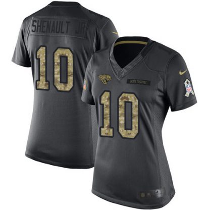 Nike Jacksonville Jaguars #10 Laviska Shenault Jr. Black Women's Stitched NFL Limited 2016 Salute to Service Jersey