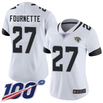 Nike Jacksonville Jaguars #27 Leonard Fournette White Women's Stitched NFL 100th Season Vapor Limited Jersey