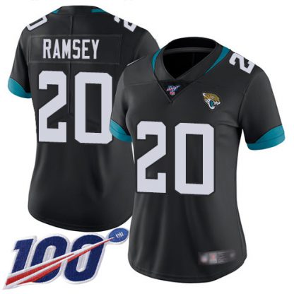 Nike Jacksonville Jaguars #20 Jalen Los Angeles Ramsey Black Team Color Women's Stitched NFL 100th Season Vapor Limited Jersey