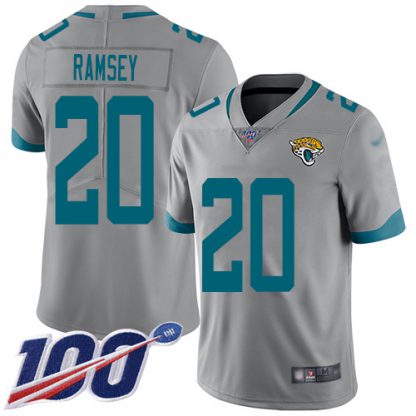 Nike Jacksonville Jaguars #20 Jalen Los Angeles Ramsey Silver Men's Stitched NFL Limited Inverted Legend 100th Season Jersey