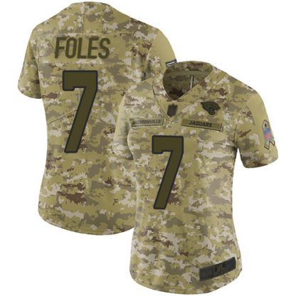 Nike Jacksonville Jaguars #7 Nick Foles Camo Women's Stitched NFL Limited 2018 Salute to Service Jersey