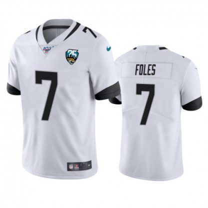 Nike Jacksonville Jaguars #7 Nick Foles White 25th Anniversary Vapor Limited Stitched NFL 100th Season Jersey