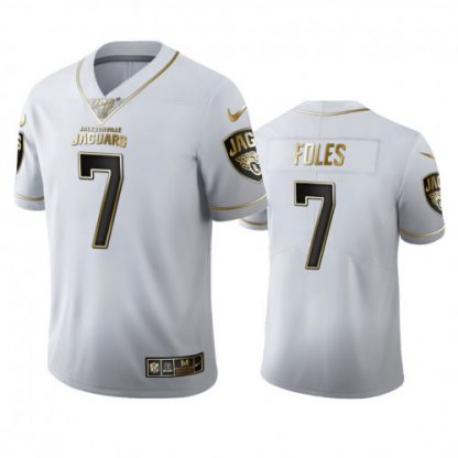Jacksonville Jacksonville Jaguars #7 Nick Foles Men's Nike White Golden Edition Vapor Limited NFL 100 Jersey